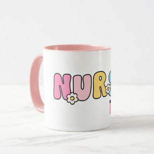 Caneca de Café de Enfermeira Floral Fofa - Enferma