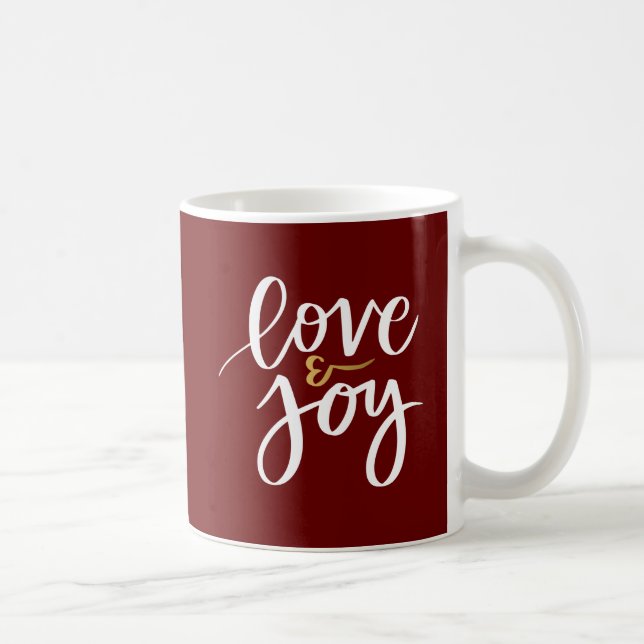 Caneca de Café de Férias Amor Vermelho e Alegria  (Direita)