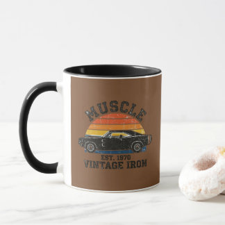 Caneca de Café de Ferro de Carro Musculoso Vintage