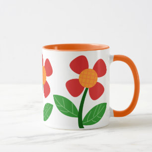Caneca de café de flor fofa