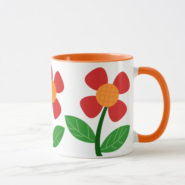 Caneca de café de flor fofa (Direita)