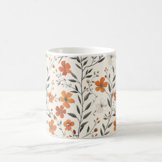 caneca de café de flor silvestre, caneca de café f