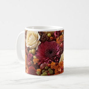 Caneca de Café de Flores de Outono