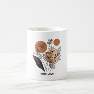 Caneca de Café de Flores Silvestres Botânicas Boho