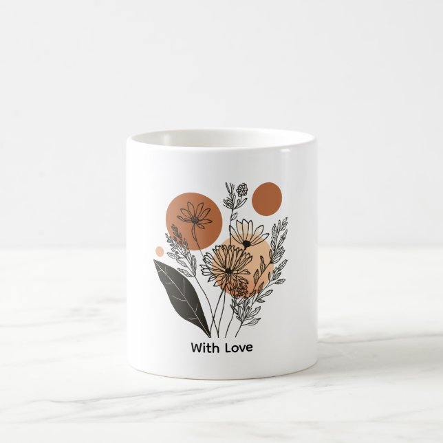 Caneca de Café de Flores Silvestres Botânicas Boho (Centro)