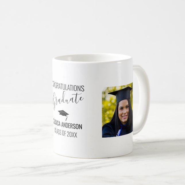 Caneca de Café de Formatura com 2 Fotos Modernas (Frente Esquerda)