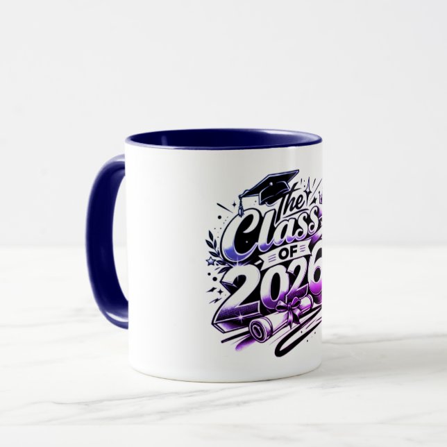 Caneca de Café de Formatura da Turma de 2026, 11 o (Frente Esquerda)