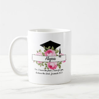 Caneca de Café de Formatura Floral Cristã