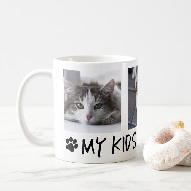 Caneca de Café de Foto com Meus Filhos Têm Patas 3 (Com Donut)