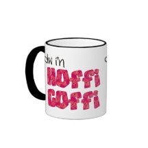 Caneca de café de Galês: Hoffi Coffi, rosa e