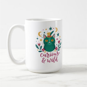 Caneca de Café de Gato Curioso e Selvagem Arte O