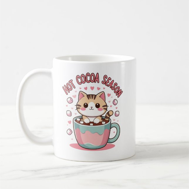 Caneca de Café de Gato de Inverno Fofo – Presente  (Esquerda)
