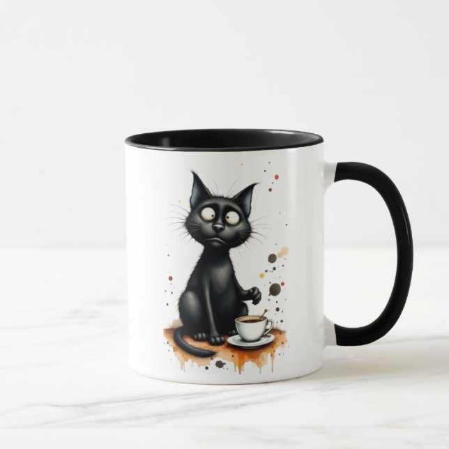 Caneca de Café de Gato Engraçado – Presente Excênt (Direita)