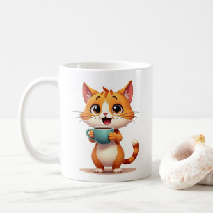 Caneca de Café de Gato Fofo – Design de Desenho An