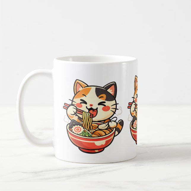 Caneca de Café de Gato Fofo e Divertido | Caneca d (Esquerda)