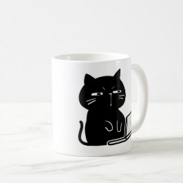 Caneca de Café de Gato Preto Fofo e Gorducho