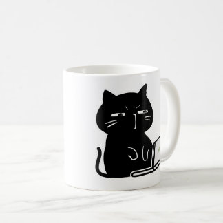 Caneca de Café de Gato Preto Fofo e Gorducho