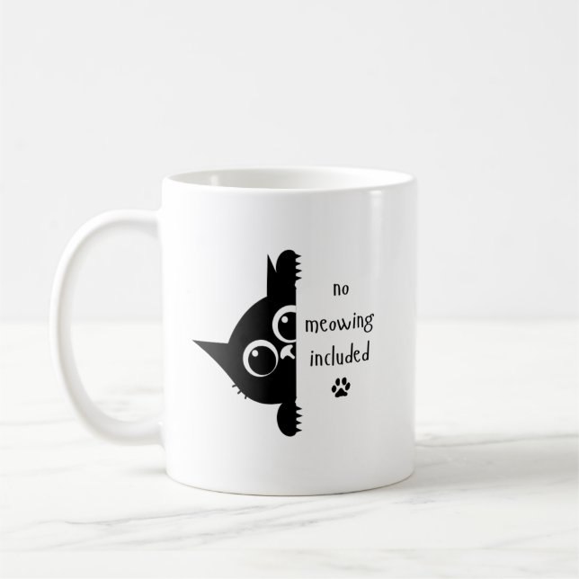 Caneca de Café de Gato Sem Miados (Esquerda)
