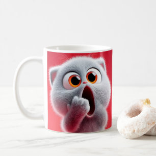 Caneca de Café de Gato Surpreso Engraçado – Presen