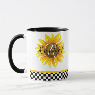 Caneca de café de girassol personalizada