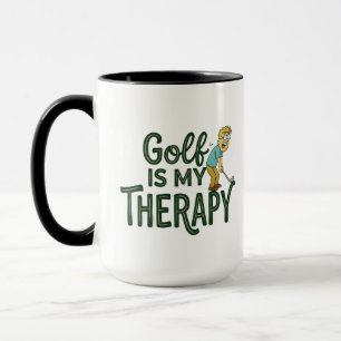 Caneca de Café de Golfista - Golfe é Minha Terapia