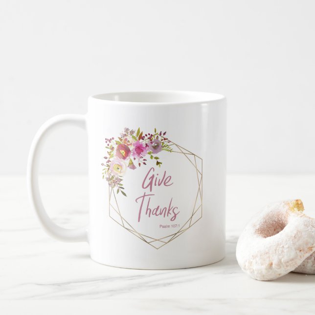Caneca De Café Dê Graças (Com Donut)
