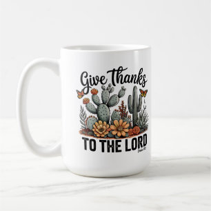 Caneca De Café Dê Graças ao Senhor Cacto Deserto 