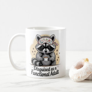Caneca de Café de Guaxinim Engraçada Disfarçada de