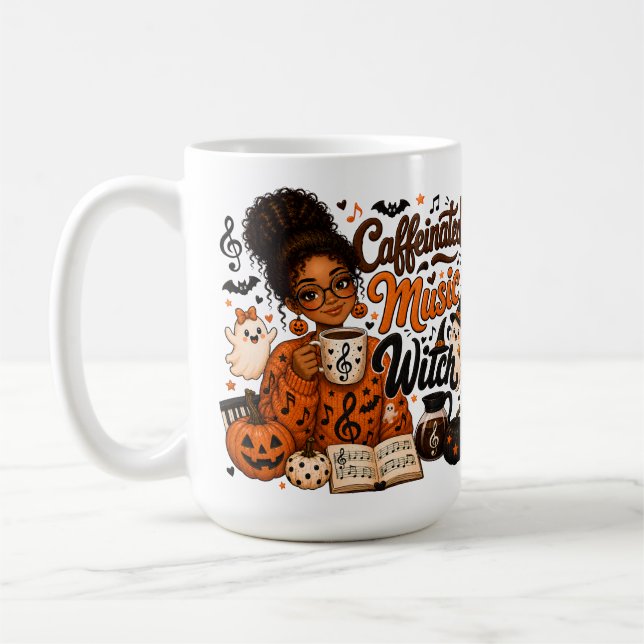 Caneca de café de Halloween da Bruxa da Música Caf (Esquerda)