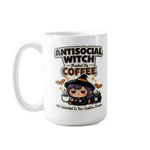 Caneca de café de Halloween de Bruxa Antissocial