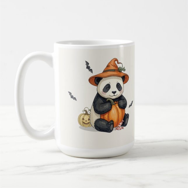 Caneca de café de Halloween de Panda Abobora Fofa (Esquerda)