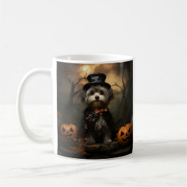 Caneca de café de Halloween Shorkie