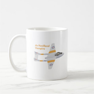 Caneca De Café de Havilland Vampire British WW2 Airplane