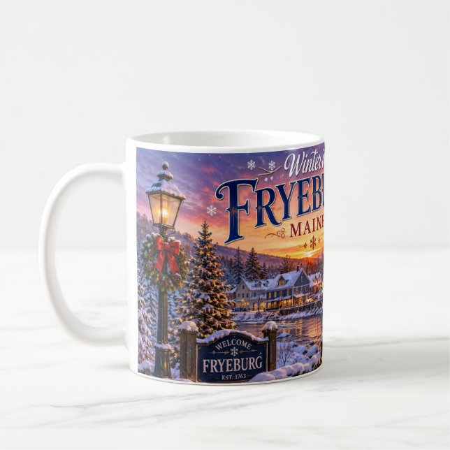Caneca de Café de Inverno em Fryeburg Maine (Esquerda)