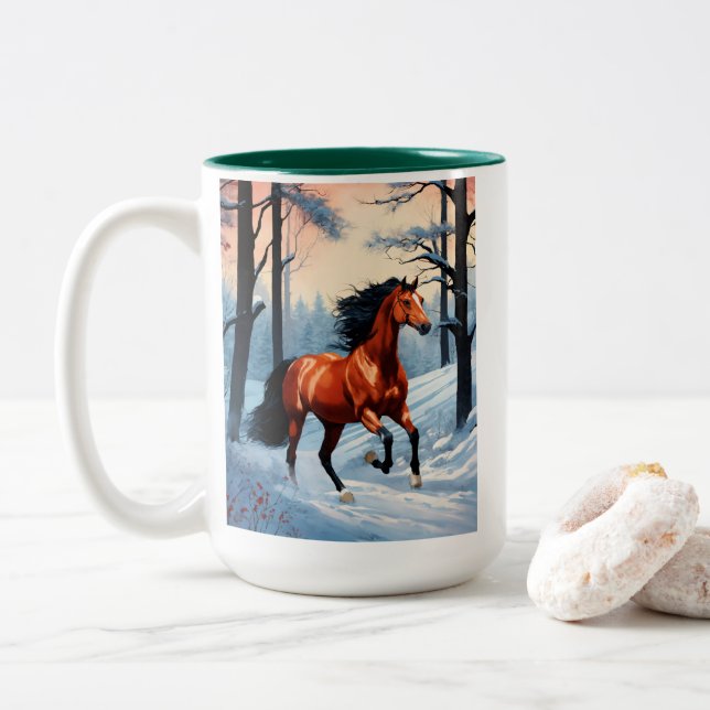 Caneca de Café de Inverno | Xícara de Design de Ca (Com Donut)