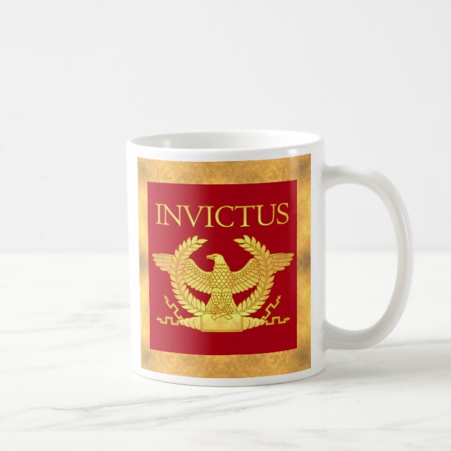 Caneca de café de Invictus com beira do ouro (Direita)