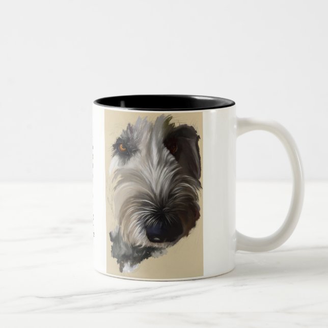 Caneca de café de Labradoodle - arte original (Direita)