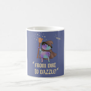 Caneca De Café De Lama a Brilho Chapéu de Bruxa Sapo Feiticeiro E