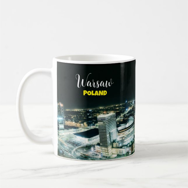 Caneca de café de lembrança de Varsóvia Polônia   (Esquerda)