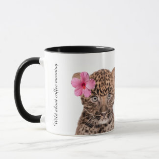 Caneca de café de leopardo fofa