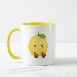 Caneca de Café de Limão Kawaii Fofa