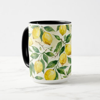 Caneca de café de limões adoráveis da primavera