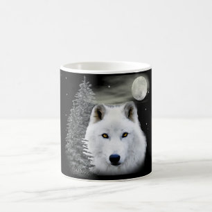 caneca de café de lobo-da-neve ártico
