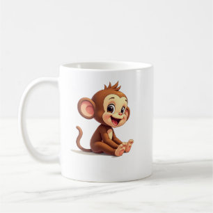 Caneca de Café de Macaco Bebê Fofo
