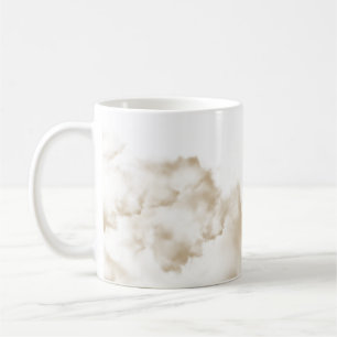 Caneca de Café de Mármore Bege Elegante   Cerâmica