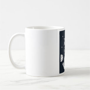 Caneca De Café Dê-me Espaço Doodle Fofo de Astronauta em Branco