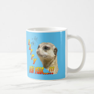 Caneca de café de Meerkat do feliz ano novo