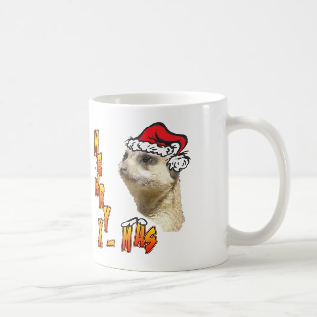 Caneca de café de Meerkat do Natal (Direita)