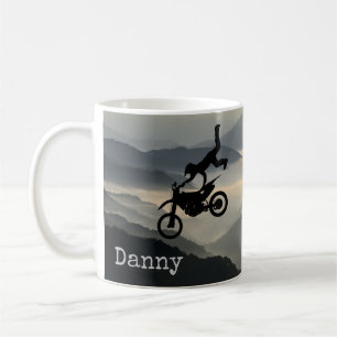 Caneca de café de motocicleta Motorcross Montanhas