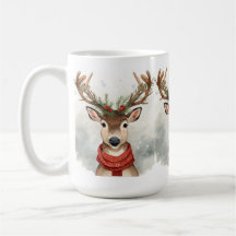 Caneca de café de Natal com Rena Fofa